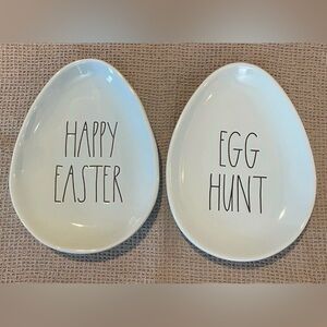 Rae Dunn by Magenta Easter Egg Shaped Plates, 
Set Of 2